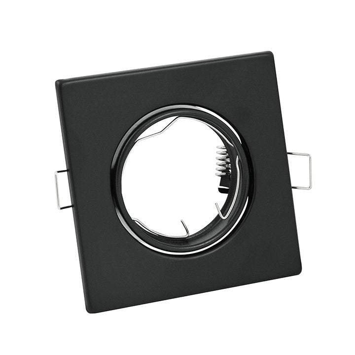 Inbouw spot GU10 - Staal - 90mm - Vierkant armatuur - Zwart - Verstelbaar Inbouw spot GU10 - Staal - 90mm - Vierkant armatuur - Zwart - Verstelbaar